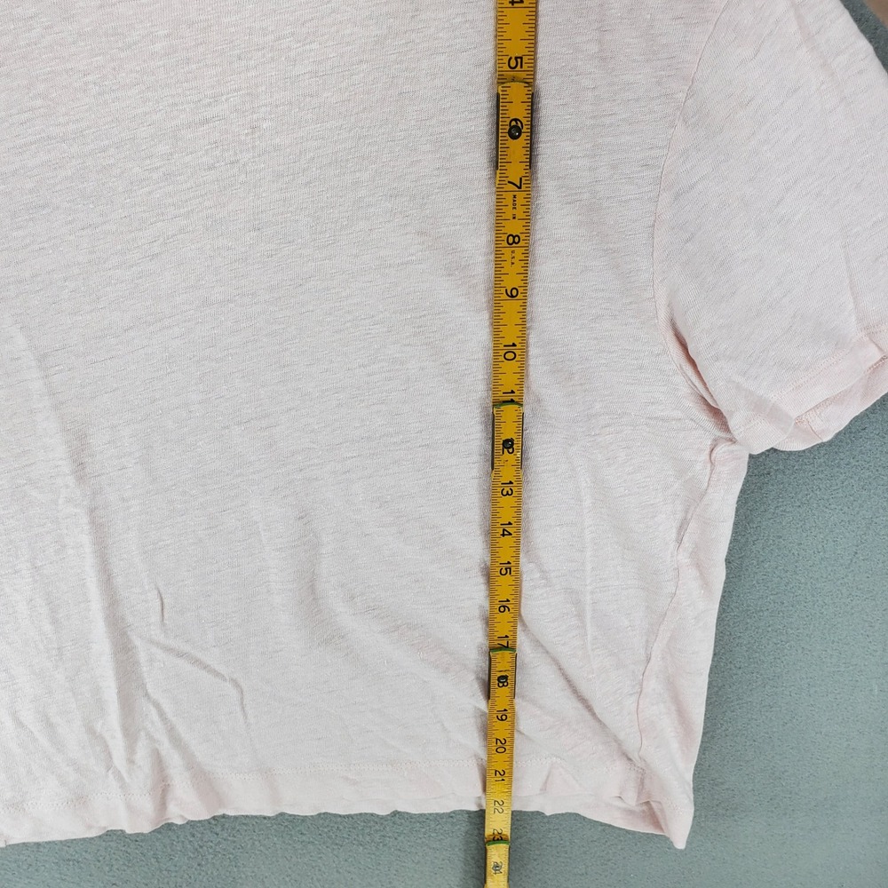 Officine Generale T-Shirt Women L Pink S/Sleeve Slub Oversized Crew Neck Basic - Picture 5 of 5